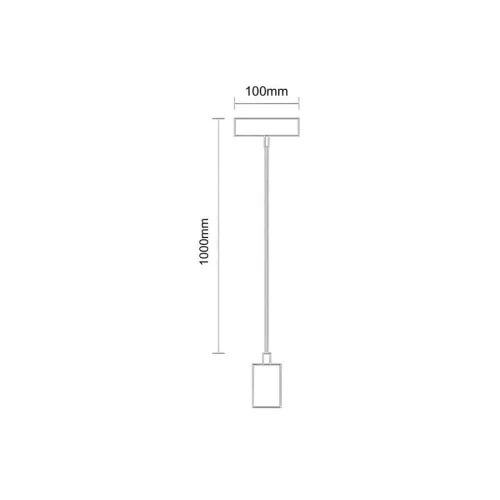 Fém E27 foglalat 1m fekete textilkábellel, max 60W BH531