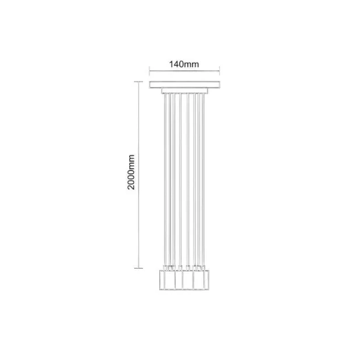 Fém E27 foglalat 6 foglalattal, 2m fekete kábel, max. 60W - BH5361