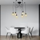 Foglalat E27 230V / 60W Fekete 2m Fém - BH5361