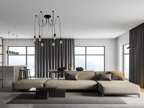 Fém E27 foglalat 6 foglalattal, 2m fekete kábel, max. 60W - BH5361