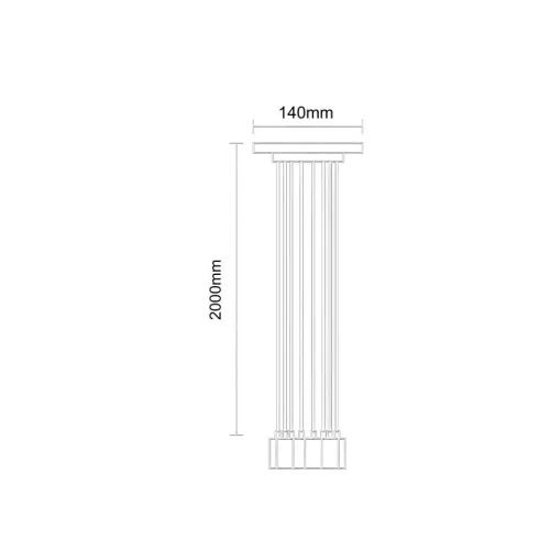 Fém E27 foglalat 8 foglalattal, 2m fekete kábel, max. 60W - BH5381