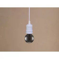 Fém E27 foglalat 60W, 1m kábel, fehér - BH612W