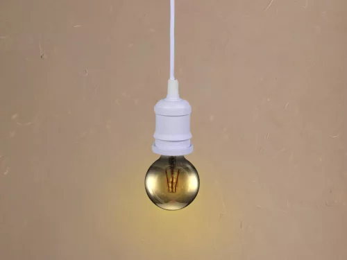 Fém E27 foglalat 60W, 1m kábel, fehér - BH612W