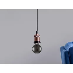 Fém E27 foglalat 60W, 1m kábel, antik réz - BH642B