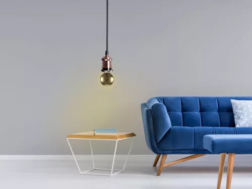 Fém E27 foglalat 60W, 1m kábel, antik réz - BH642B