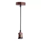 Fém E27 foglalat 60W, 1m kábel, antik réz - BH642B