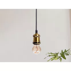 Fém E27 foglalat 60W, 1m kábel, antikarany - BH652B