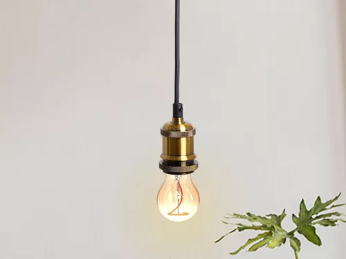 Fém E27 foglalat 60W, 1m kábel, antikarany - BH652B