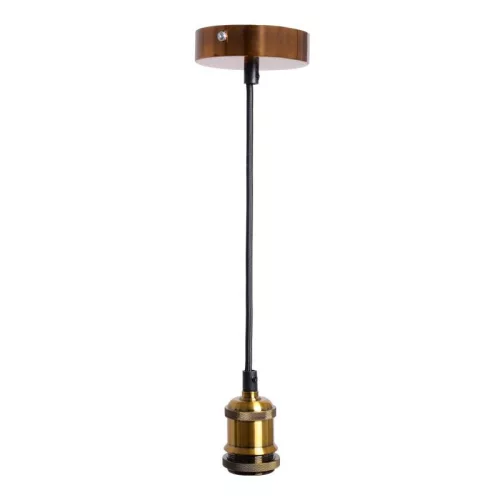 Fém E27 foglalat 60W, 1m kábel, antikarany - BH652B