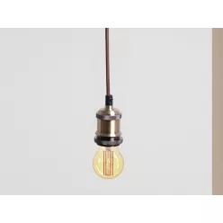 Fém E27 foglalat 60W, 1m kábel, bronz - BH662H