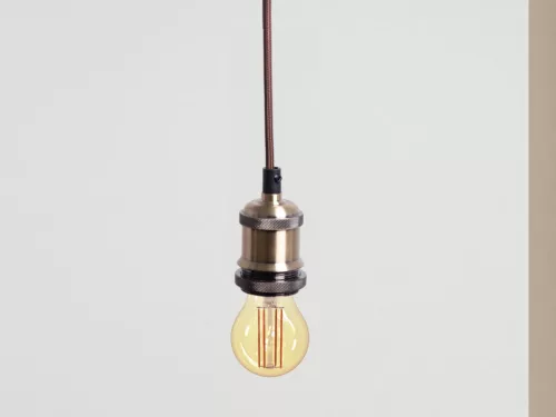 Fém E27 foglalat 60W, 1m kábel, bronz - BH662H