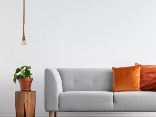 Fém E27 foglalat természetes kötél bevonattal, 1m kábel, max. 60W - BH671-1