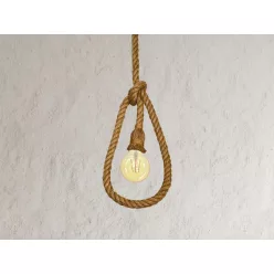   Fém E27 foglalat természetes kötél borítással, 1,5m kábel, max. 60W - BH671-2