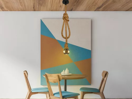 Fém E27 foglalat természetes kötél bevonattal, 2m kábel, max. 60W - BH671-3