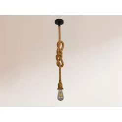   Fém E27 foglalat természetes kötél bevonattal, 1,5m kábel, max. 60W - BH671-4