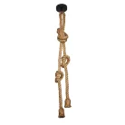 Fém E27 foglalat 2 foglalattal, 3m természetes kötél kábel, max. 60W - BH6721-5