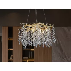   Luxus kristály függőlámpa 360W, 9x G9 foglalat, 60cm Ø, 230V, IP20 - CA011/600