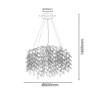 Luxus kristály függőlámpa 360W, 9x G9 foglalat, 60cm Ø, 230V, IP20 - CA011/600