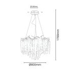 Luxus kristály függőlámpa 520W, 13x G9 foglalat, 80cm Ø, 230V, IP20 - CA021/800