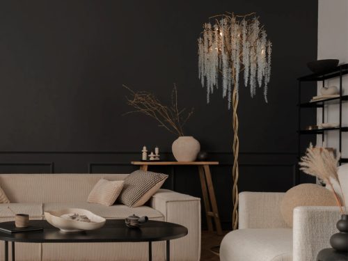 Luxus kristály állólámpa 200W, 5x G9 foglalat, 70cm Ø, 230V, IP20 - CA021/F