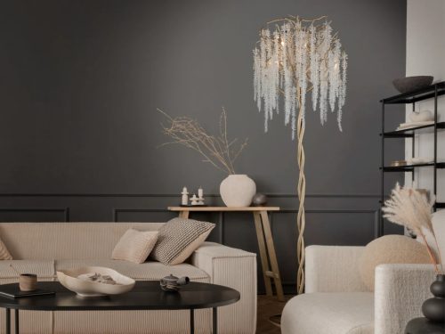 Luxus kristály állólámpa 200W, 5x G9 foglalat, 70cm Ø, 230V, IP20 - CA021/F