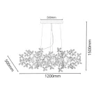 Luxus kristály függőlámpa 520W, 13x G9 foglalat, 120cm, 230V, IP20 - CA032/1200L