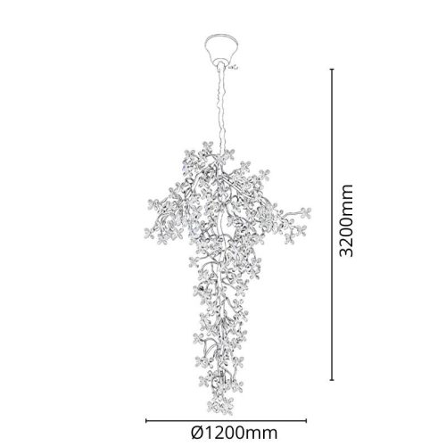 Luxus kristály függőlámpa 1200W, 30x G9 foglalat, 120cm Ø, 230V, IP20 - CA032/2000H