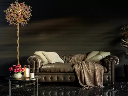 Luxus kristály állólámpa 200W, 5x G9 foglalat, 55cm Ø, 230V, IP20 - CA032/F