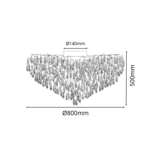 Luxus kristály mennyezeti csillár 12xG9, Ø800 mm, 480W, IP20 - CA061/800C