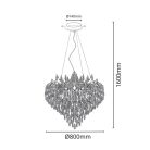 Luxus kristály függőlámpa 12xG9, Ø800 mm, 480W, állítható magasság, IP20 - CA061/800