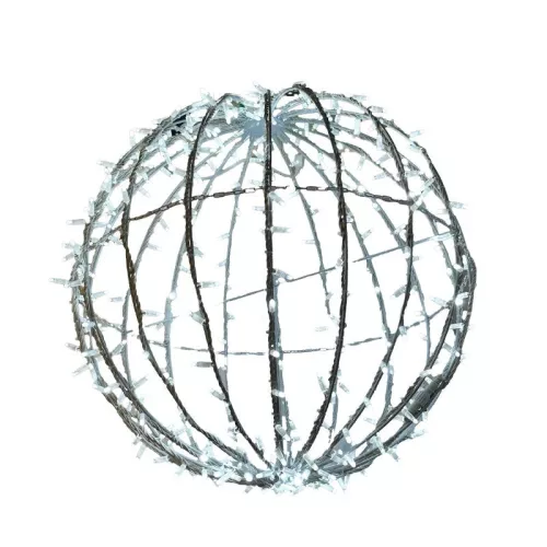 LED 3D karácsonyi dekoráció fehér golyó 19W, 800x800 mm, 6500K hideg fehér, IP65 - CH6