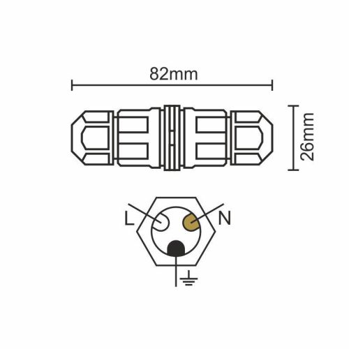 IP67 védettségű csatlakozó 250V, 20A, 2x3x1,5 mm - CW132