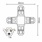 Csatlakozó IP67, 250V, 20A, 4x3x1,5mm kábelhez, földbe süllyeszthető - CW134