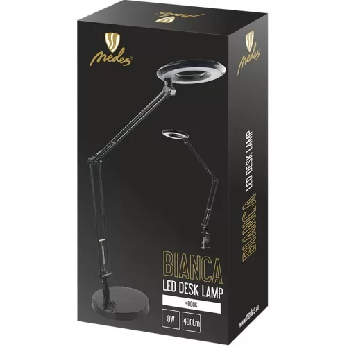 LED asztali lámpa 8W 400lm 4000K IP20 ABS fekete - DL1203/B