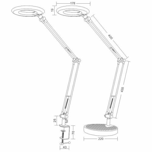 LED asztali lámpa 8W 400lm 4000K IP20 ABS fekete - DL1203/B
