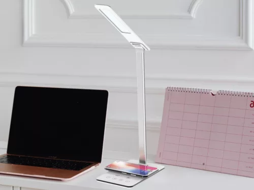 LED asztali lámpa JOY 6W dimmelhető USB vezeték nélküli töltés - DL2301/W