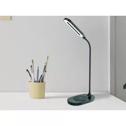   LED asztali lámpa 7W dimmelhető, vezeték nélküli töltő, 350 lm, 3000-6500K fekete - DL4301/B