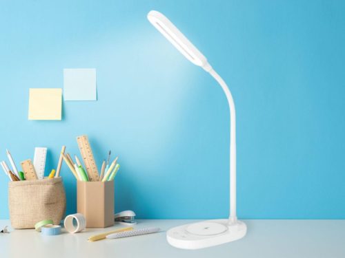 LED asztali lámpa 7W dimmelhető, vezeték nélküli töltő, 350 lm, 3000-6500K fehér - DL4301/W