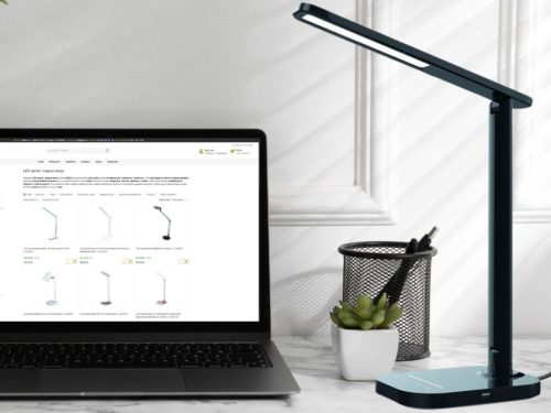 LED asztali lámpa 7W dimmelhető, USB, éjszakai fény, időzítő, 500 lm, 3000-6500K fekete - DL4304/B