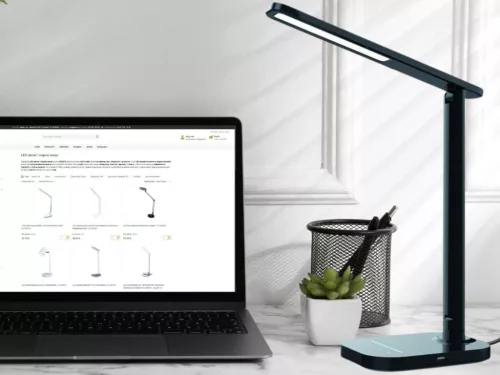 LED asztali lámpa 7W dimmelhető, USB, éjszakai fény, időzítő, 500 lm, 3000-6500K fekete - DL4304/B