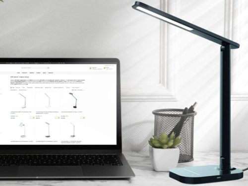 LED asztali lámpa 7W dimmelhető, USB, éjszakai fény, időzítő, 500 lm, 3000-6500K fekete - DL4304/B