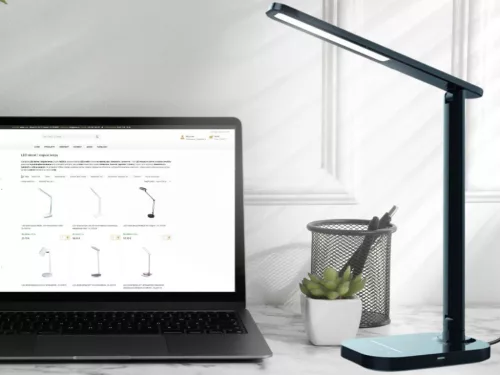 LED asztali lámpa 7W dimmelhető, USB, éjszakai fény, időzítő, 500 lm, 3000-6500K fekete - DL4304/B