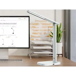   LED asztali lámpa 7W dimmelhető, USB, éjszakai fény, időzítő, 500 lm, 3000-6500K fehér - DL4304/W