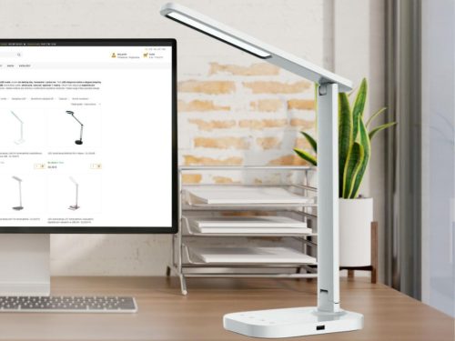LED asztali lámpa 7W dimmelhető, USB, éjszakai fény, időzítő, 500 lm, 3000-6500K fehér - DL4304/W