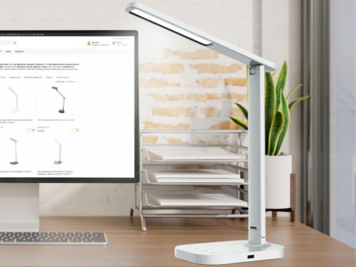 LED asztali lámpa 7W dimmelhető, USB, éjszakai fény, időzítő, 500 lm, 3000-6500K fehér - DL4304/W