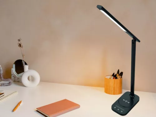 LED asztali lámpa 8W 400lm 3000-6500K dimmelhető USB vezeték nélküli töltés - DL4305/B