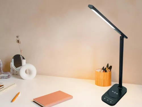 LED asztali lámpa 8W 400lm 3000-6500K dimmelhető USB vezeték nélküli töltés - DL4305/B