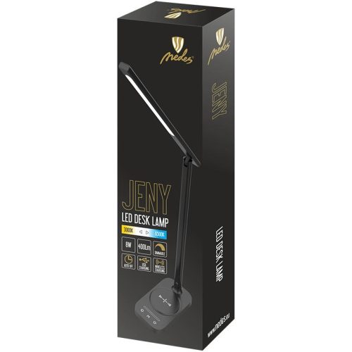 LED asztali lámpa 8W 400lm 3000-6500K dimmelhető USB vezeték nélküli töltés - DL4305/B