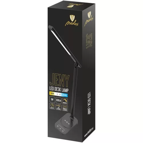 LED asztali lámpa 8W 400lm 3000-6500K dimmelhető USB vezeték nélküli töltés - DL4305/B