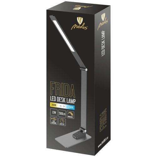 LED asztali lámpa 12W 500lm 3000-6500K dimmelhető USB időzítő - DL5302/B